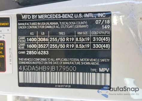 2018 Mercedes-Benz Gle 350 4Matic из США, поврежденный, VIN 4JGDA5HB9JB179500